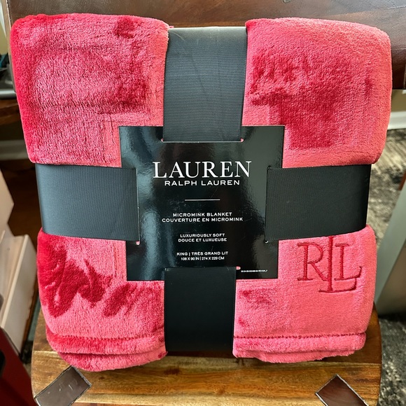Lauren Ralph Lauren Other - Lauren Ralph Lauren Micromink King Size American Beauty Red Blanket